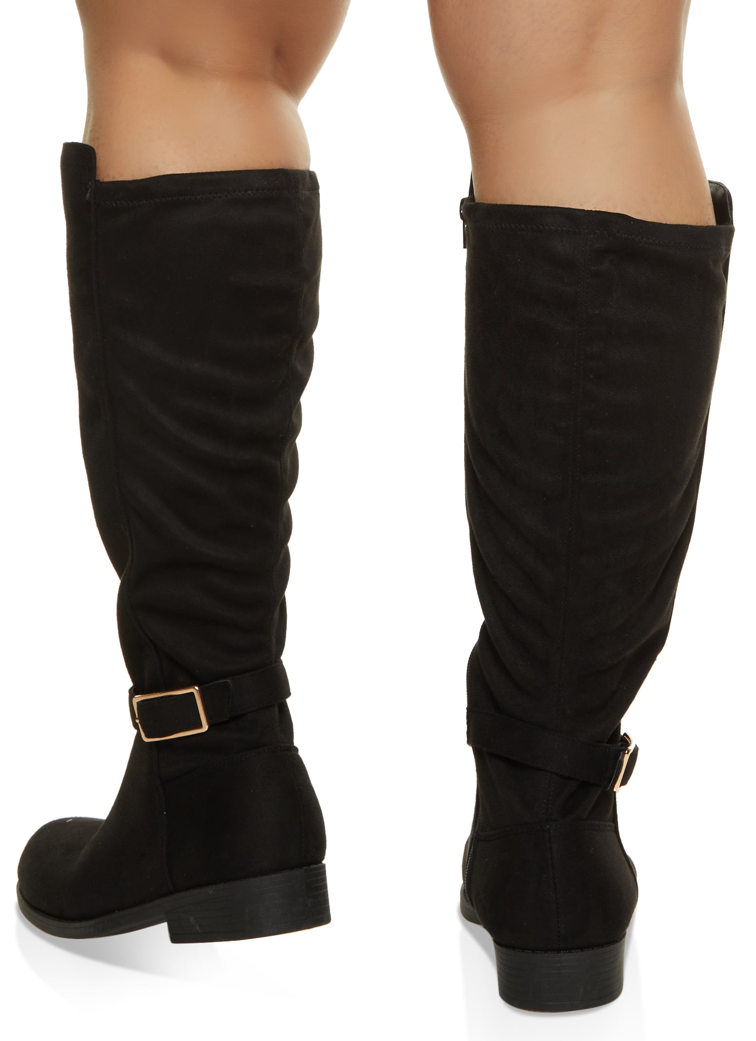 Buckled Wide Calf Tall Boots