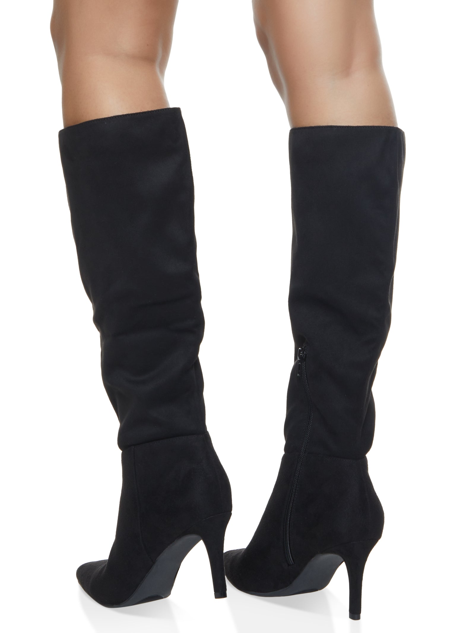 Pointed Toe Mid Heel Tall Boots