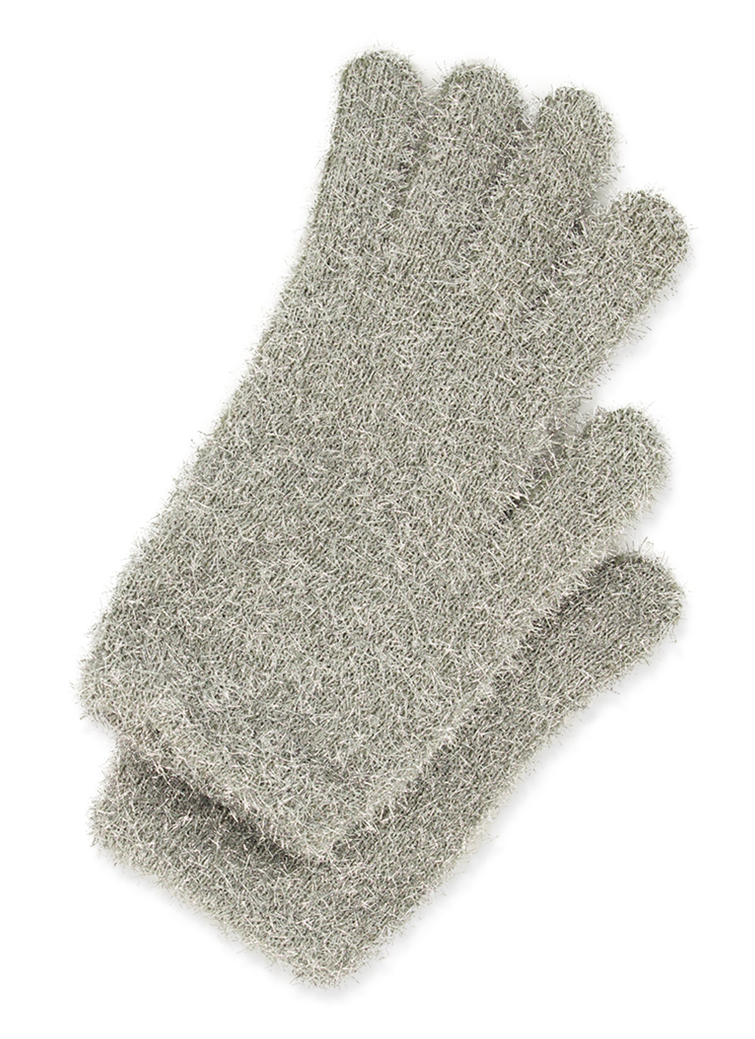 Womens Lurex Texting Gloves, Grey