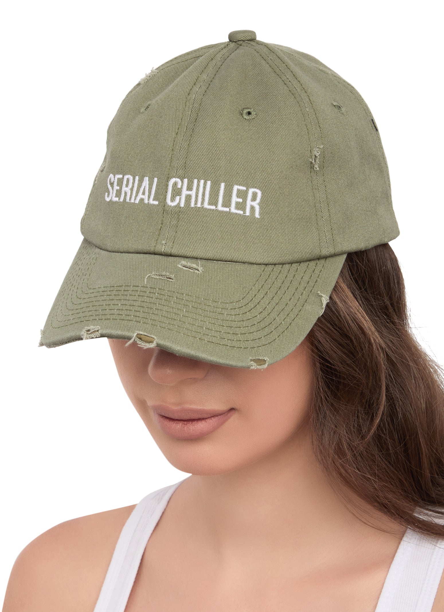 Womens Serial Chiller Embroidered Baseball Cap, Green