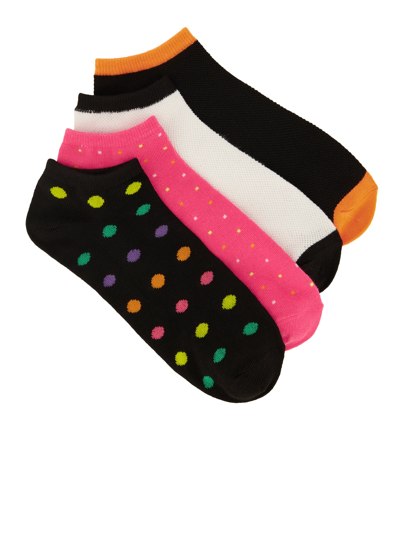 Womens 4 Pack Polka Dot Print Socks, Multi