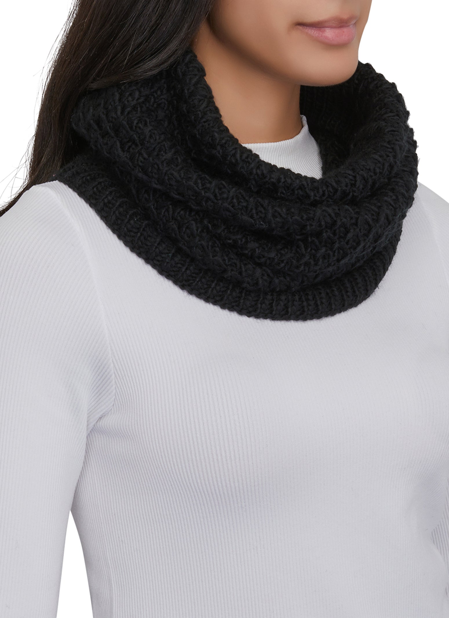 Womens Knitted Neck Warmer, Black