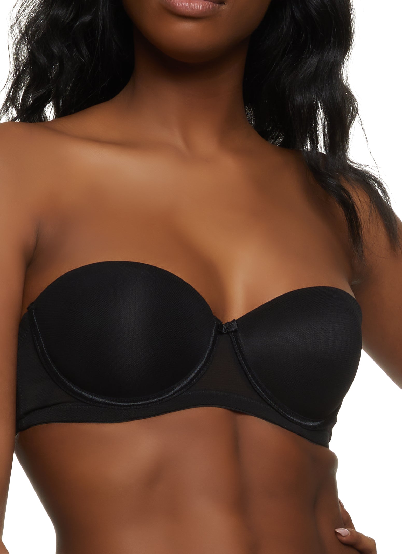 Womens Basic Balconette Bra | Converts to Strapless, Black, Size 36D