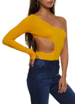 Womens Textured Knit One Shoulder High Cut Seamless Bodysuit, ,