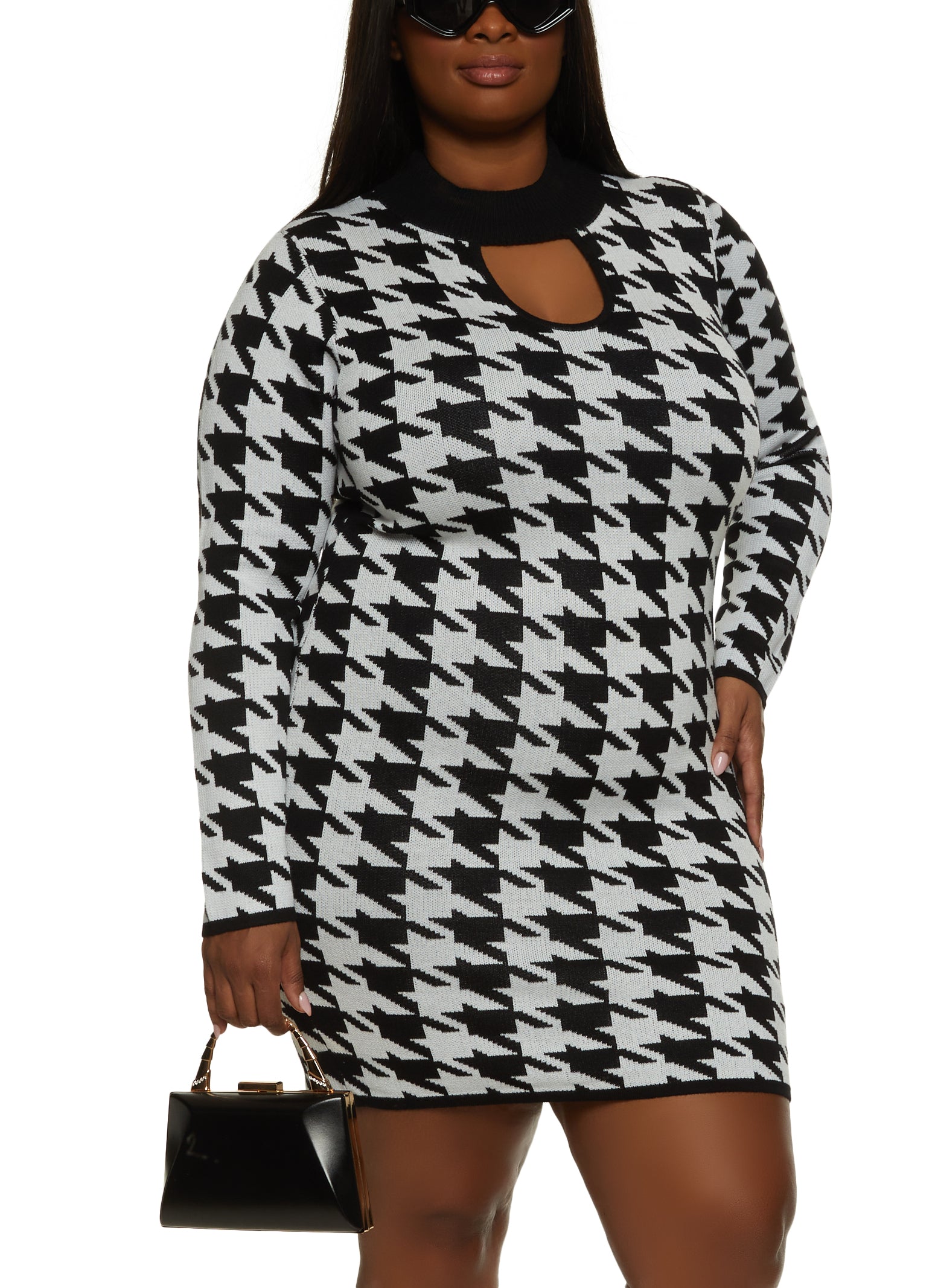 Final Sale Plus Size 2-Piece Long Sleeve Shirt and Leggings Set in Black