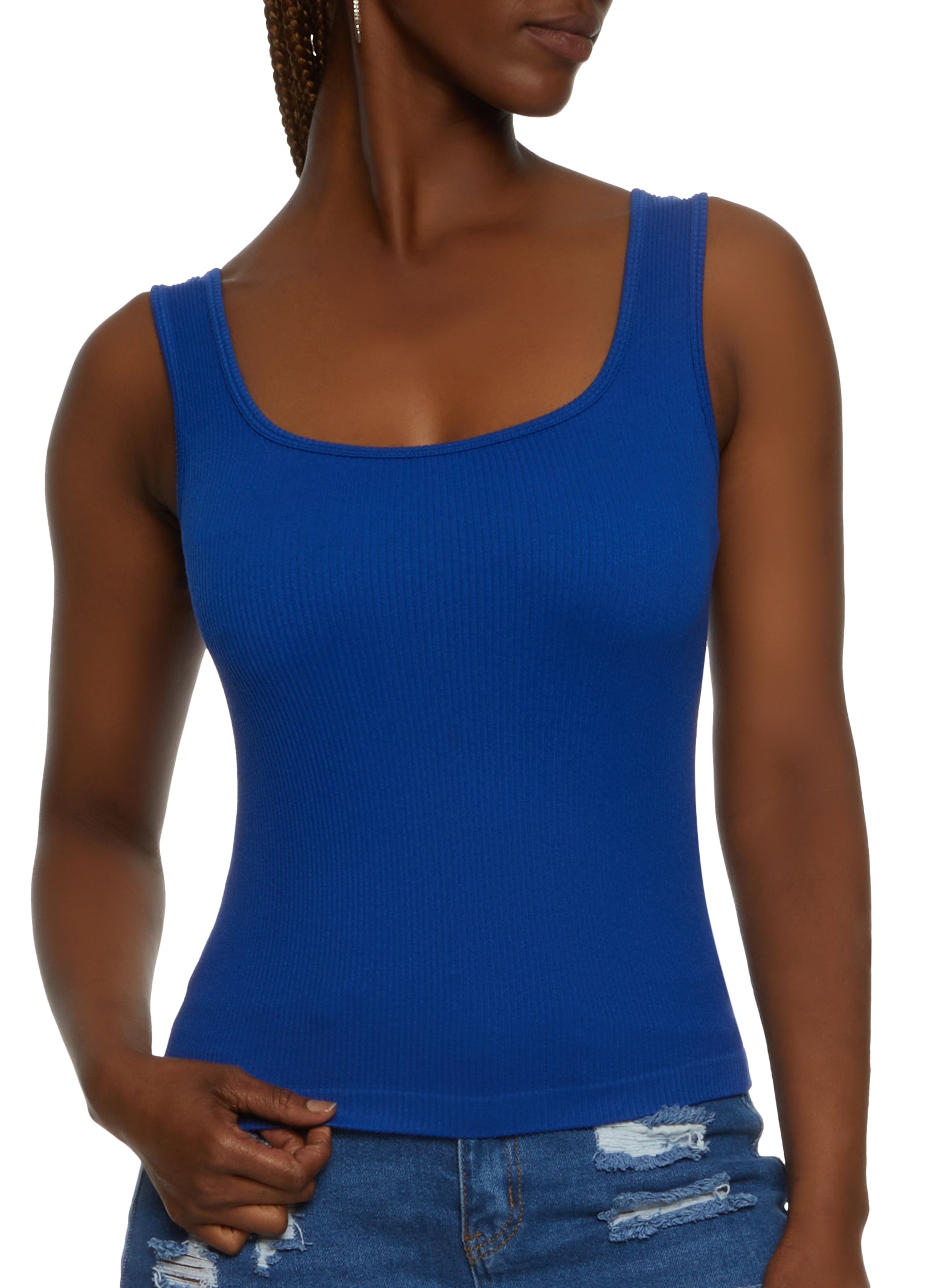 Ribbed Knit Seamless Tank Top