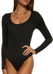 Womens Solid Scoop Neck Bodysuit, ,