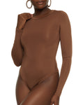 Womens Basic Solid Crew Neck Bodysuit, ,