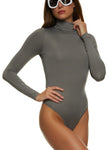 Womens Basic Turtleneck Bodysuit, ,