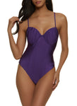 Womens Ruched Bustier Bodysuit, ,