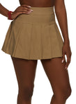 Womens Basic Solid Pleated Mini Skirt, ,