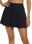 Womens Basic Solid Pleated Mini Skirt, ,