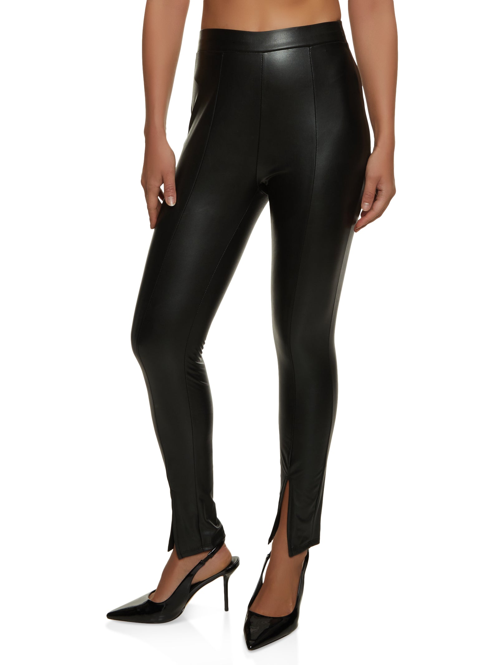 Extra High-Waisted Faux Leather Pants