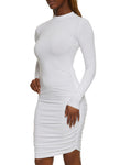 Ribbed Ruched Knit Dress by Rainbow Shops