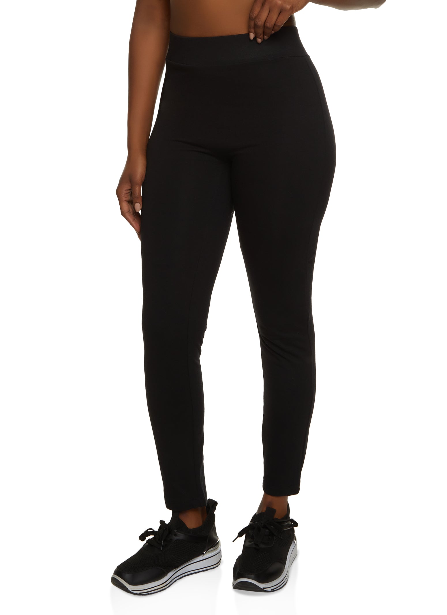 High Waisted Fleece-Lined Wide Leg Leggings for Women