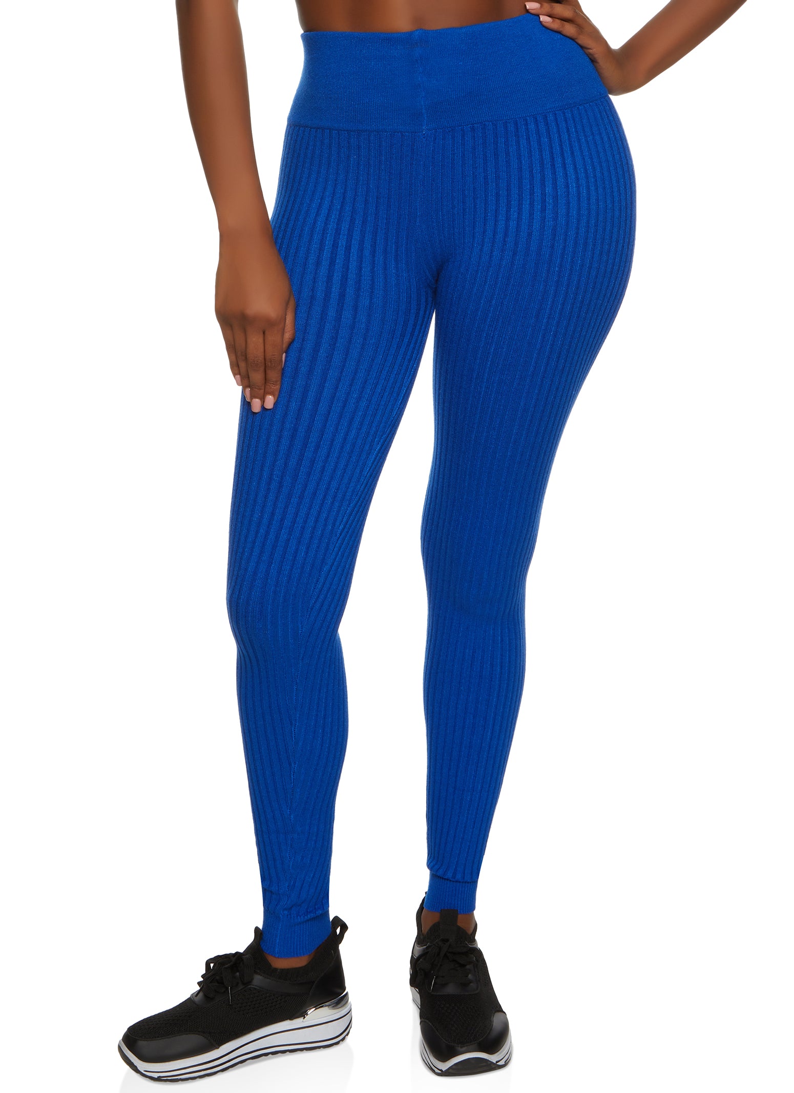 Womens Ribbed High Waisted Leggings,