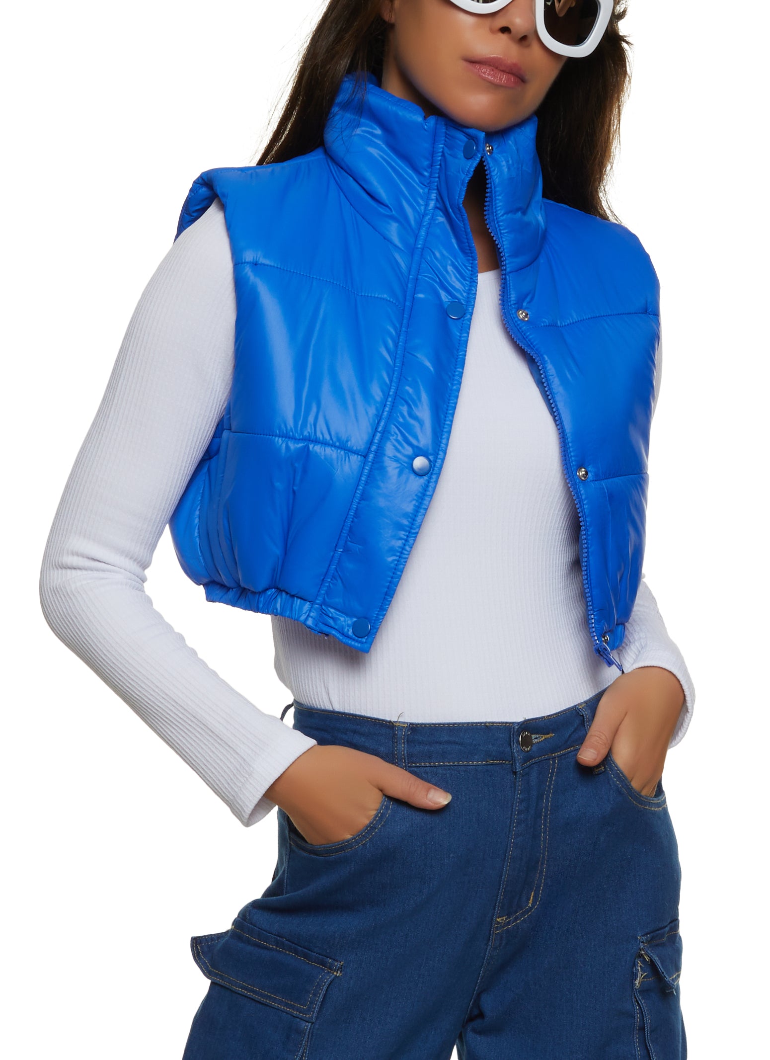 Womens Cropped Puffer Vest,