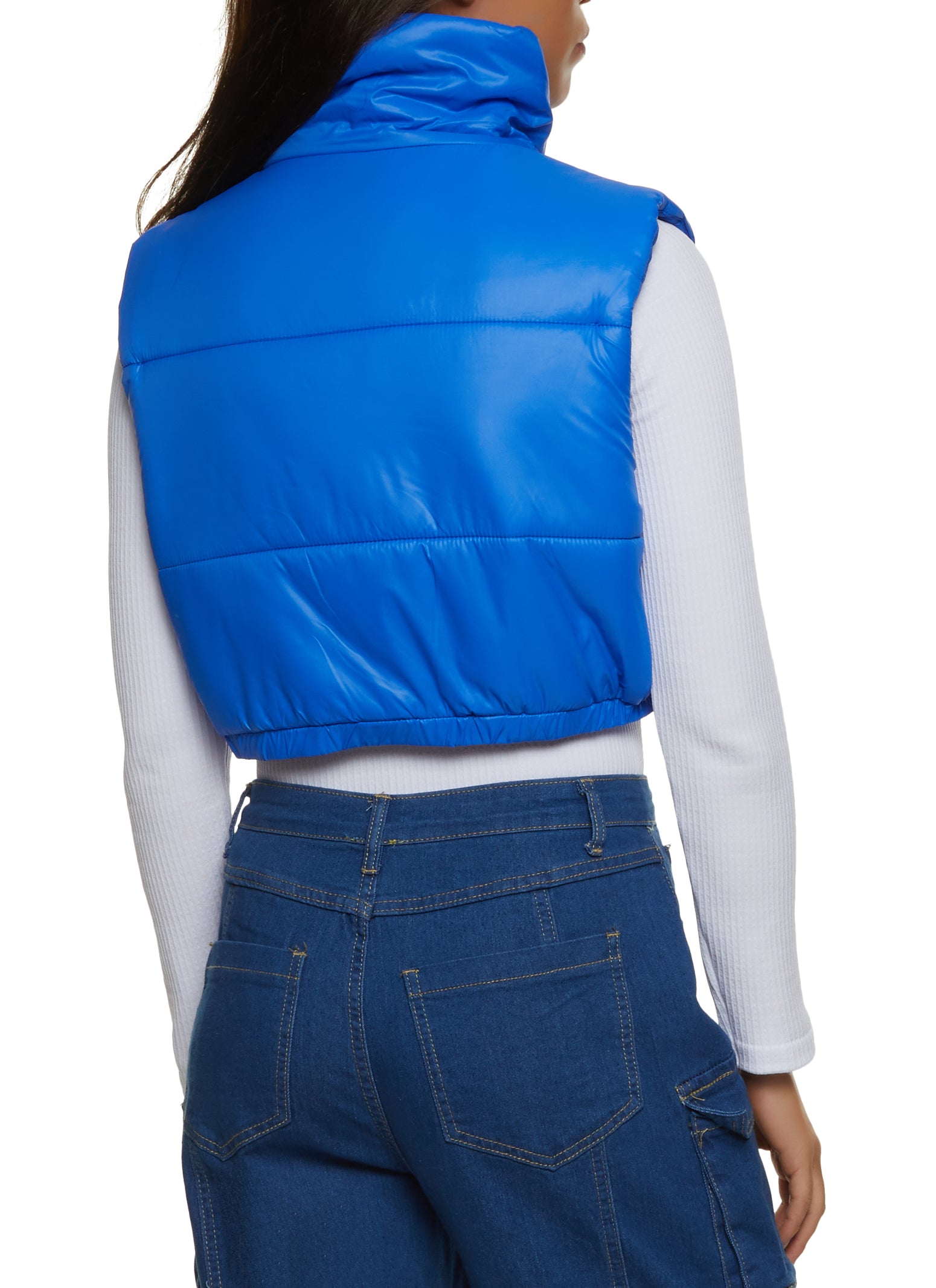 Womens Cropped Puffer Vest,