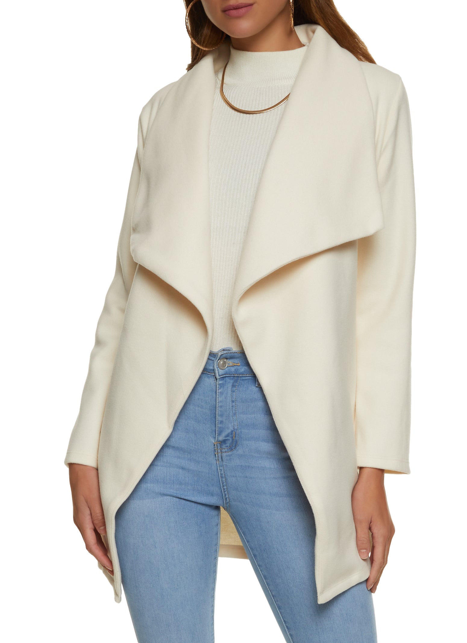 Womens Belted Shawl Collar Wrap Coat,