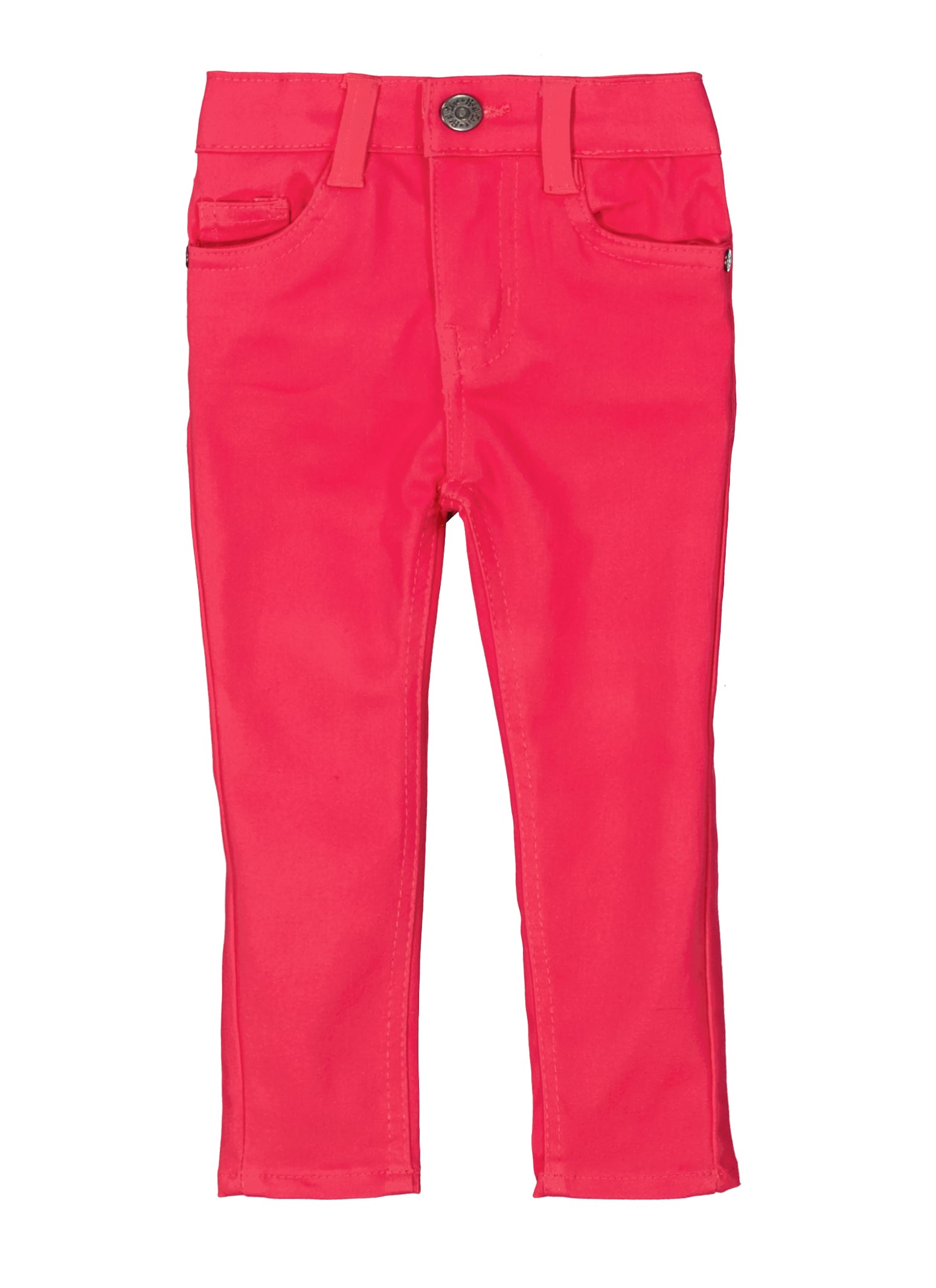 Toddler Girls Twill Solid Pants, Pink, Size 2T