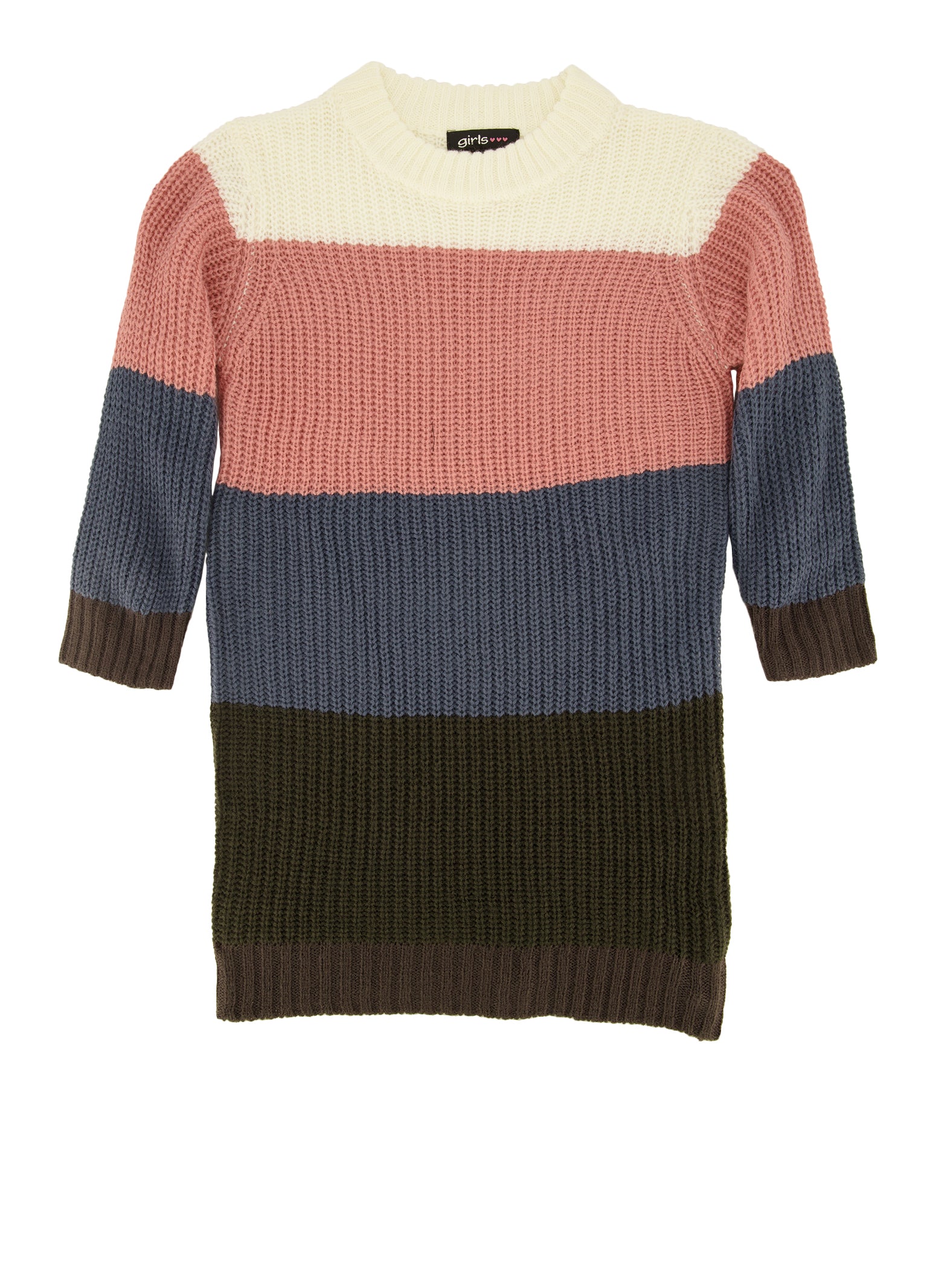 Toddler Girls Color Block Sweater Dress, Multi, Size 3T