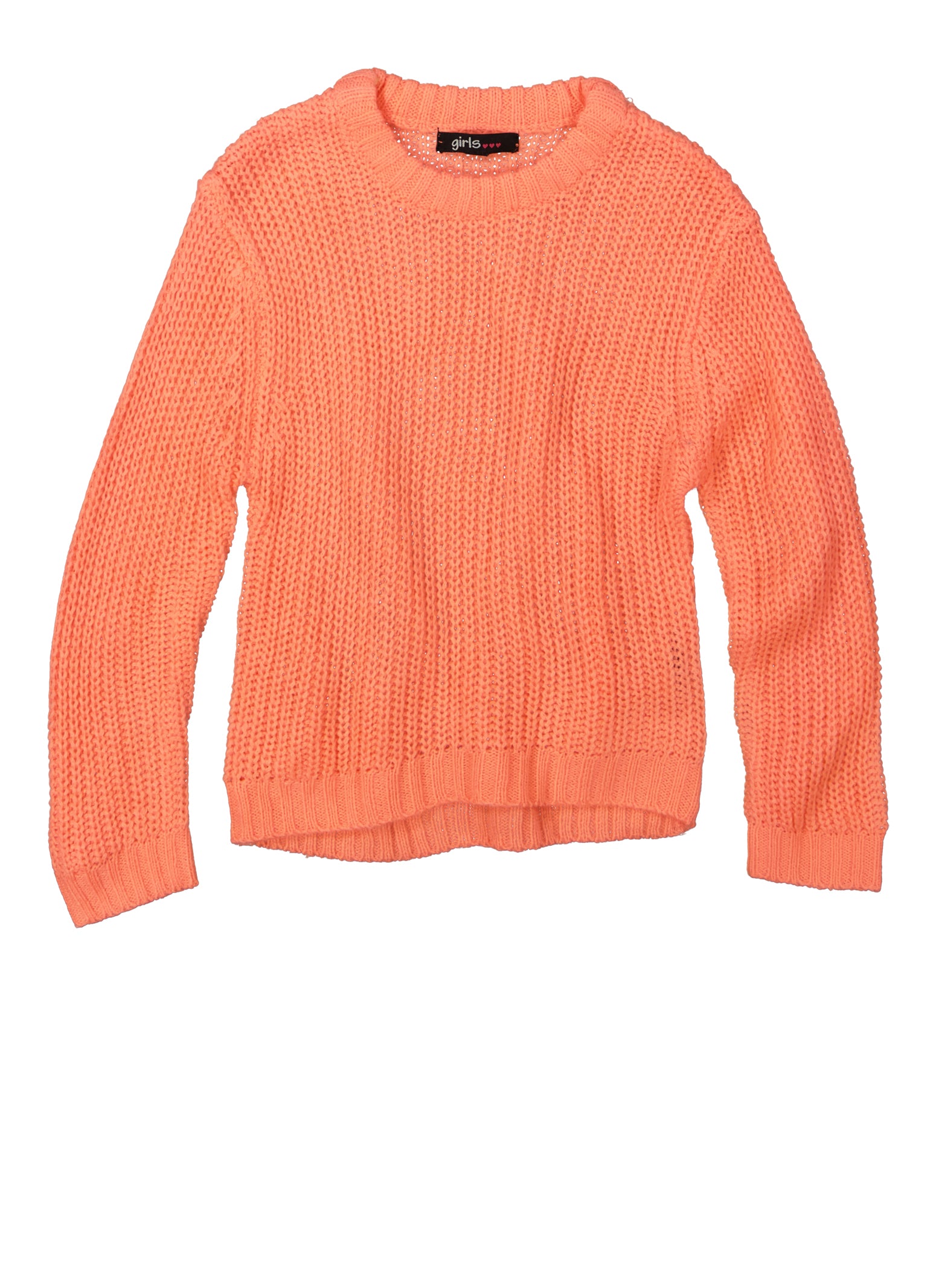 Toddler Girls Waffle Knit Crew Neck Sweater,