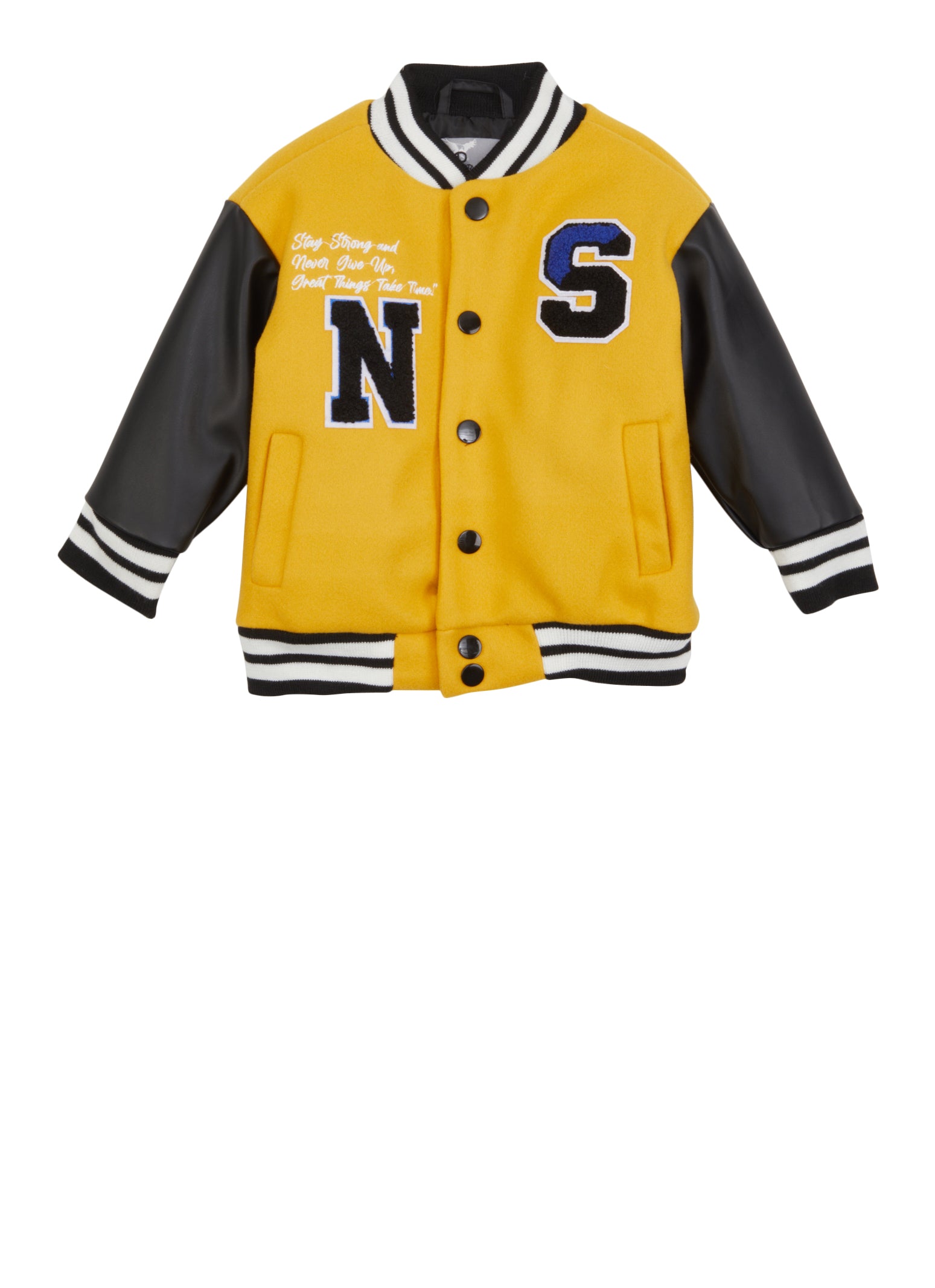 Baby Boys 12-24M Chenille Patch Varsity Jacket, Yellow, Size 18M