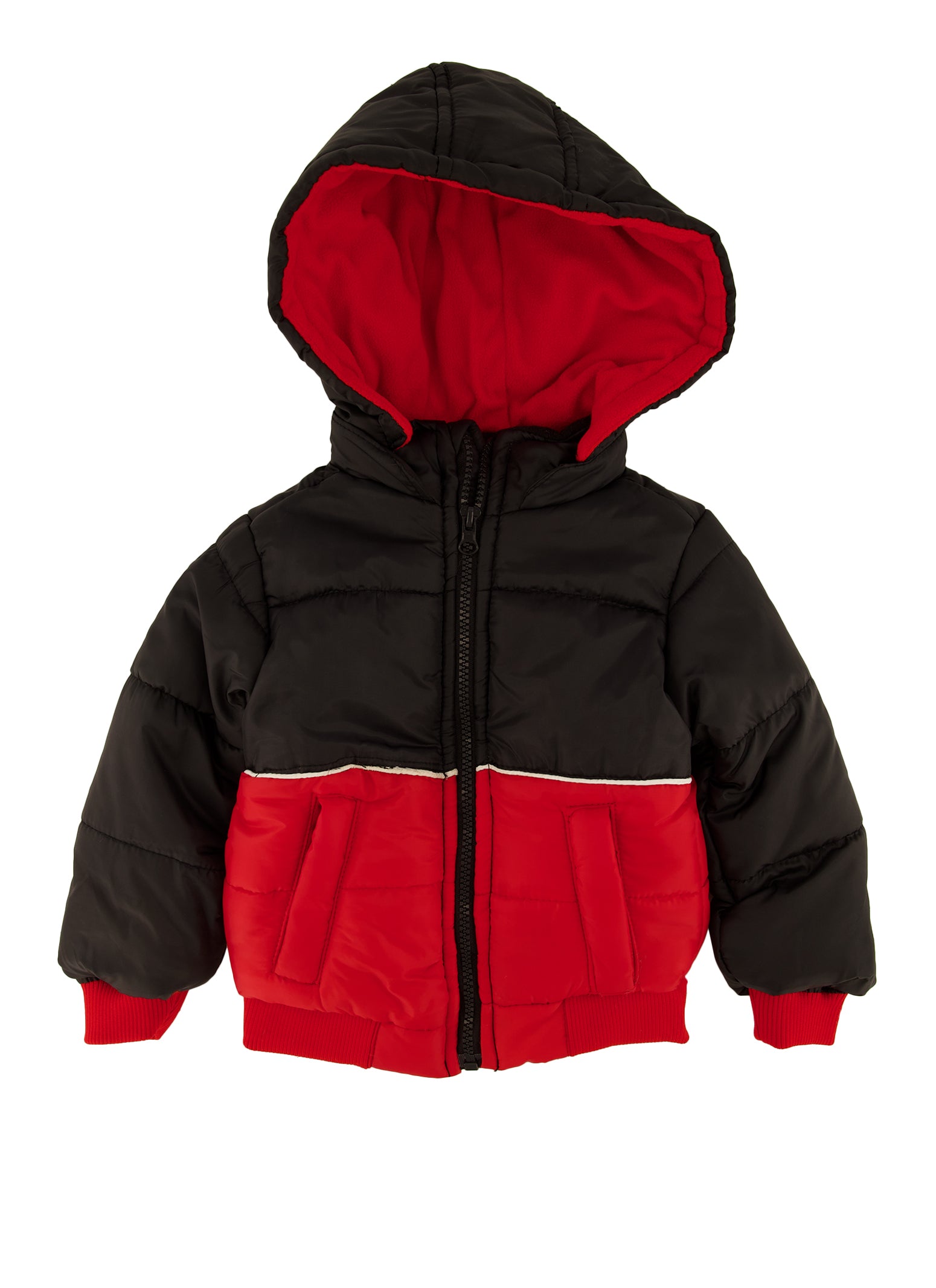 Baby Boys 12-24M Color Block Hooded Puffer Jacket, Multi,