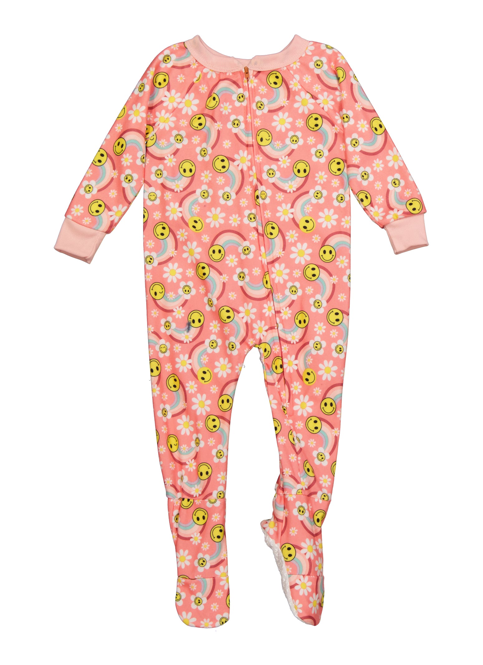 Rainbow Shops Baby Girls 12 24M Printed Zip Front Footed Pajamas