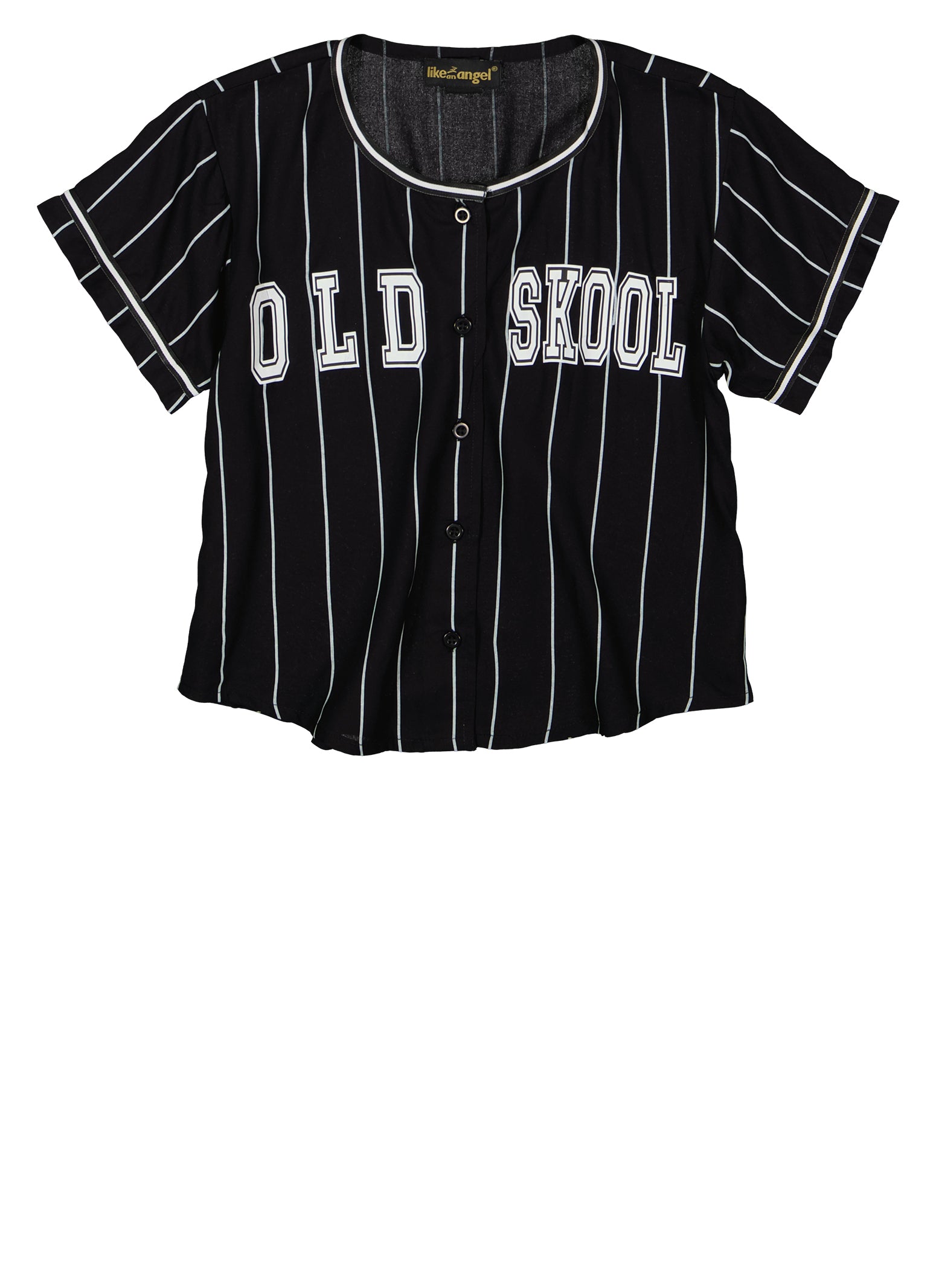 Girls Mesh Brooklyn Baseball Jersey, Black/White, Size 10-12 | Rainbow Shops