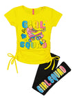 Little Girls Girl Squad Graphic Ruched Tee And Leggings, ,