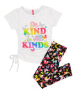 Little Girls Be Kind To All Kinds Glitter Tee And Butterfly Leggings, ,