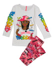 Little Girls Blessed Good Vibes Graphic Tee And Leggings, ,
