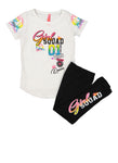 Little Girls Girl Squad Graphic Tee And Leggings, ,