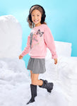 Girls Glitter Love Sweatshirt And Houndstooth Skirt, ,