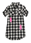 Girls Sequined Plaid Print Collared Dress by Rainbow Shops