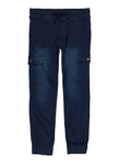 Girls Denim Drawstring Cargo Joggers, ,