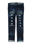 Girls Paint Splatter Distressed Jeans, ,