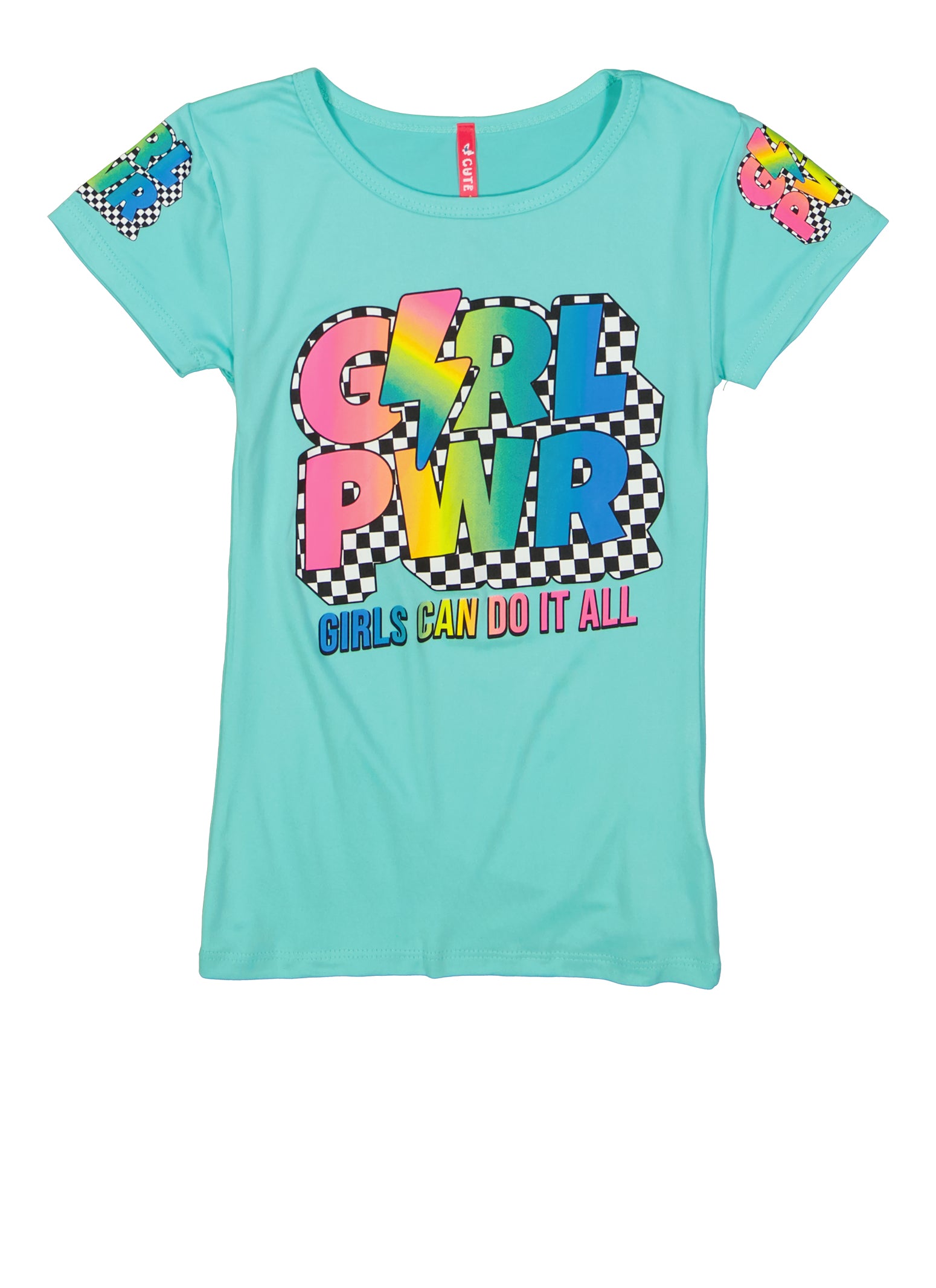 Little Girls Grl Pwr Graphic Top, Blue, Size 4