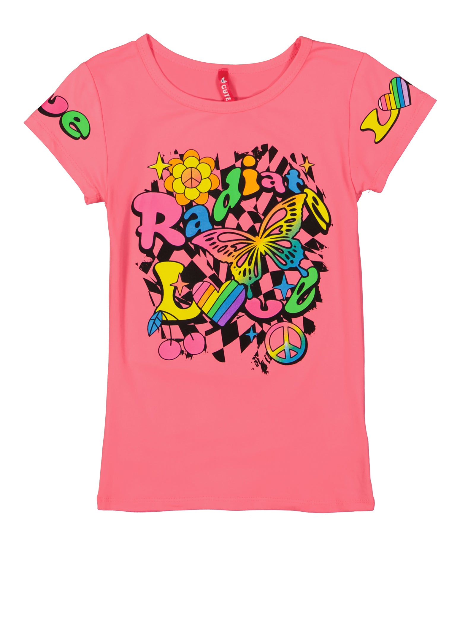 Little Girls Radiate Love Graphic Tee, Pink, Size 4