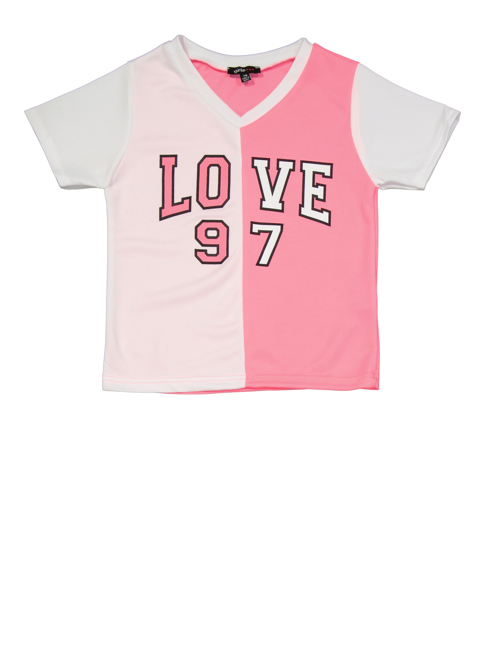 Girls Mesh Good Vibes Baseball Jersey, Red, Size 10-12 | Rainbow Shops