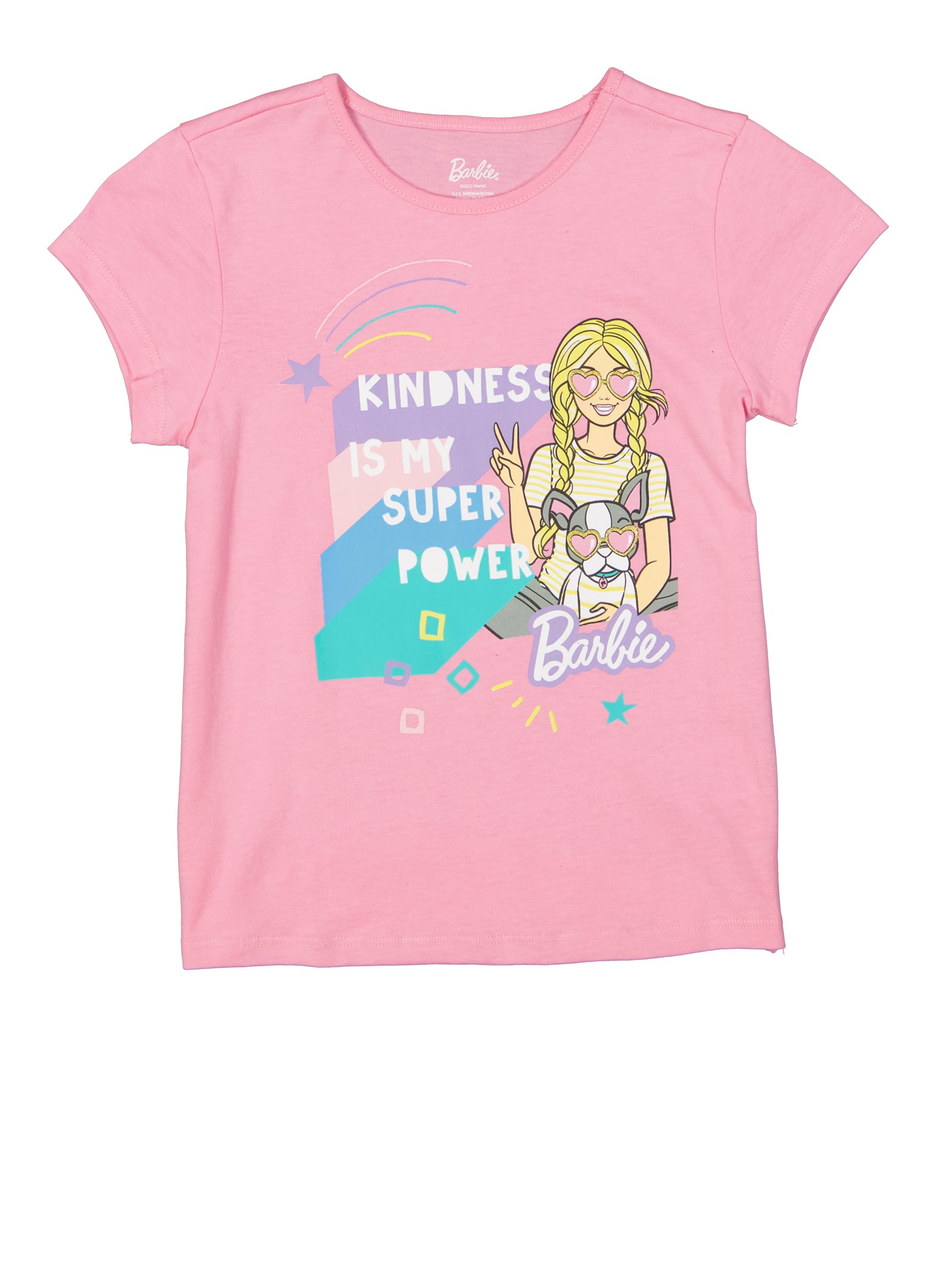Girls Barbie Graphic Tee, Pink, Size 7-8