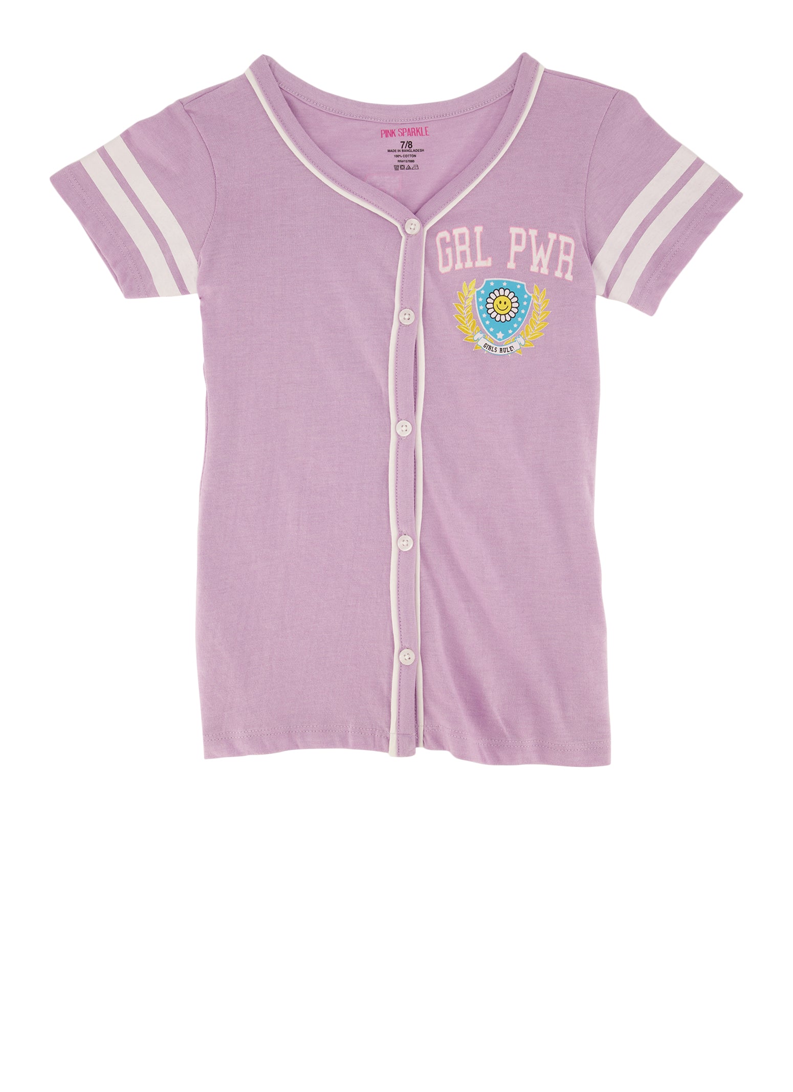 Girls Mesh Brooklyn Baseball Jersey, Pink, Size 7-8 | Rainbow Shops