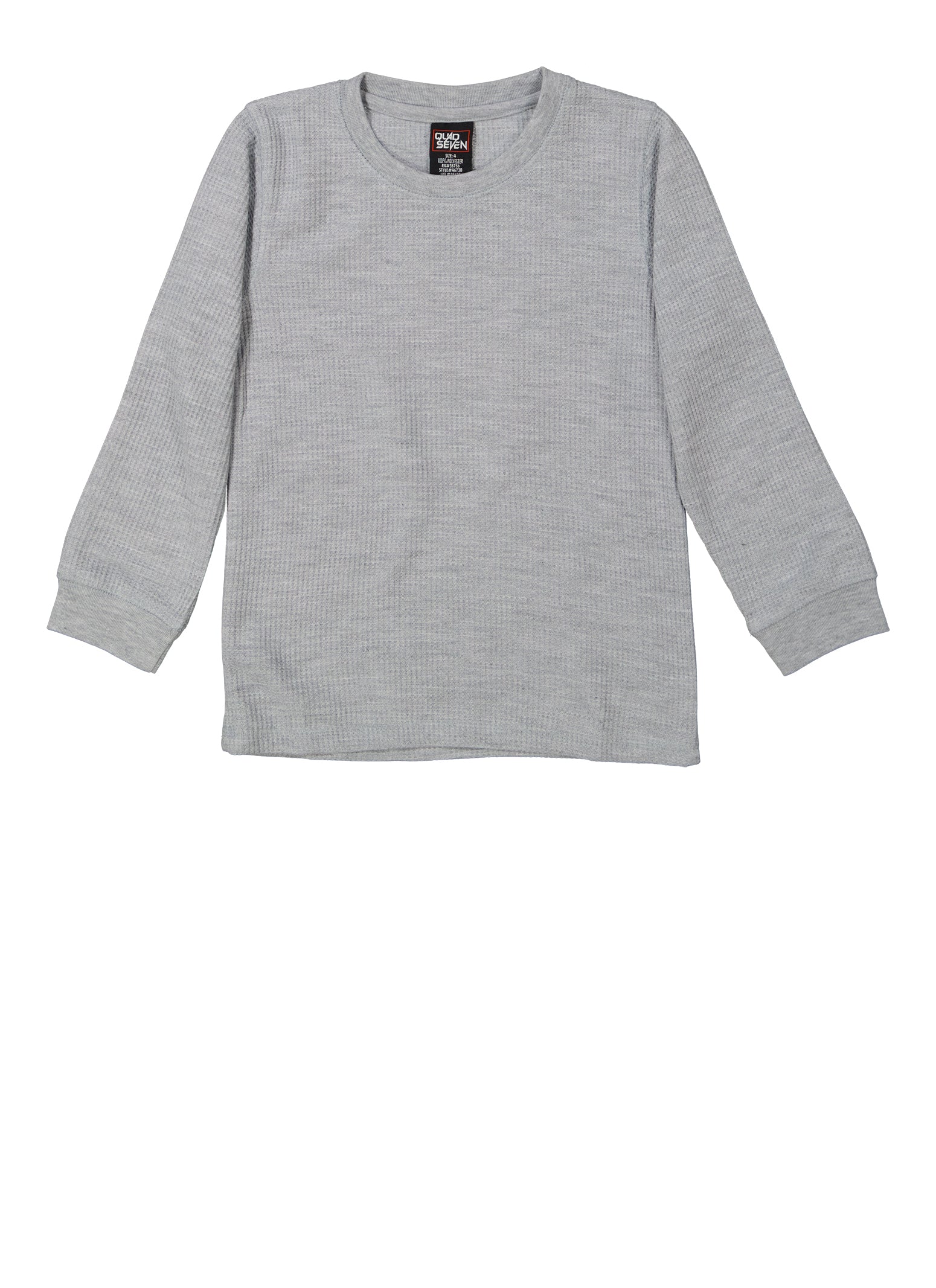 Little Boys Thermal Crew Neck Top, Grey, Size 4