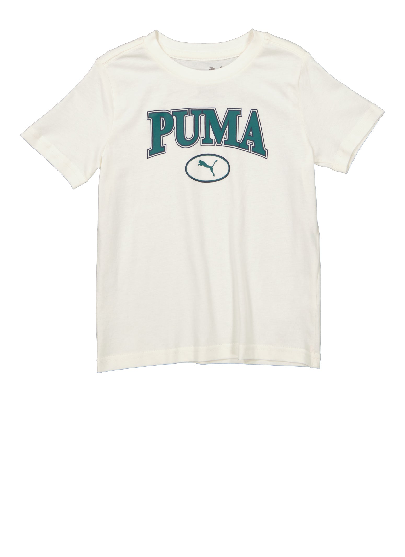 Little Boys Puma Logo Short Sleeve Graphic Tee, White, Size 4