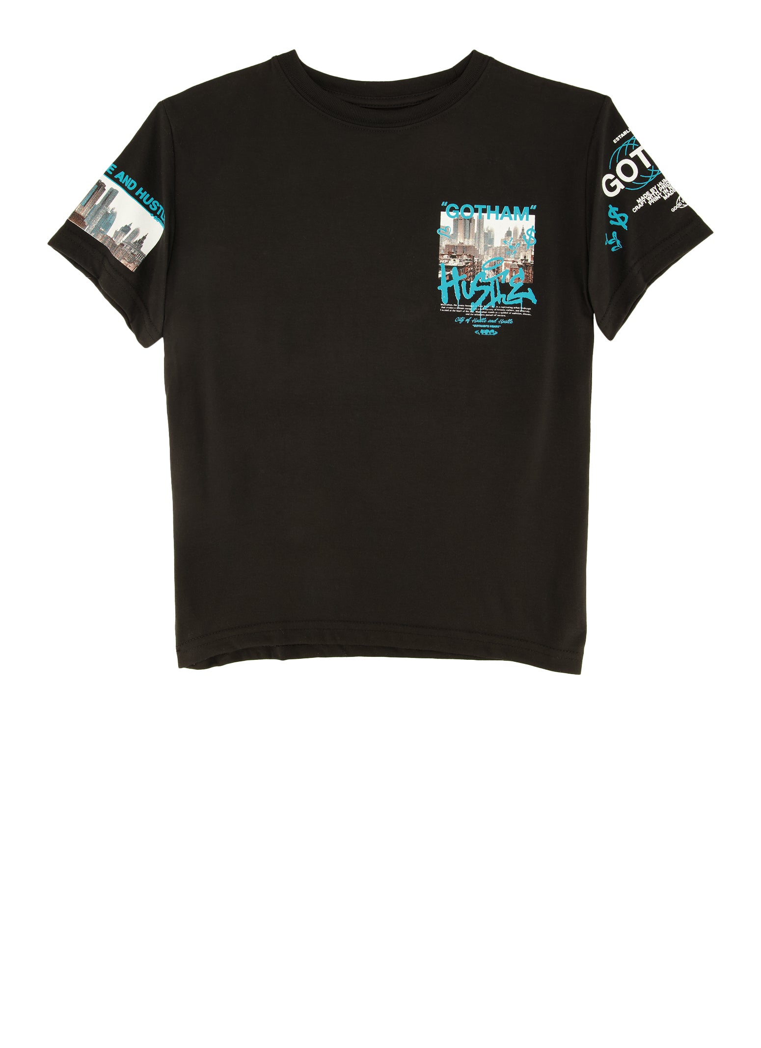 Boys Gotham Graphic Tee, Black, Size S