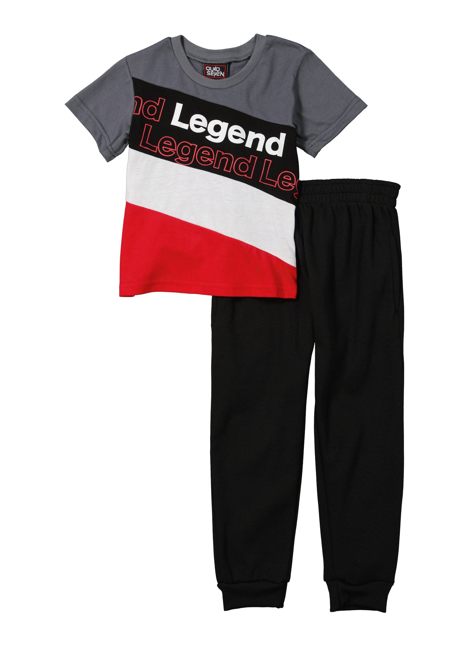 Little Boys Legend Color Block Graphic Tee and Joggers, Multi, Size 4