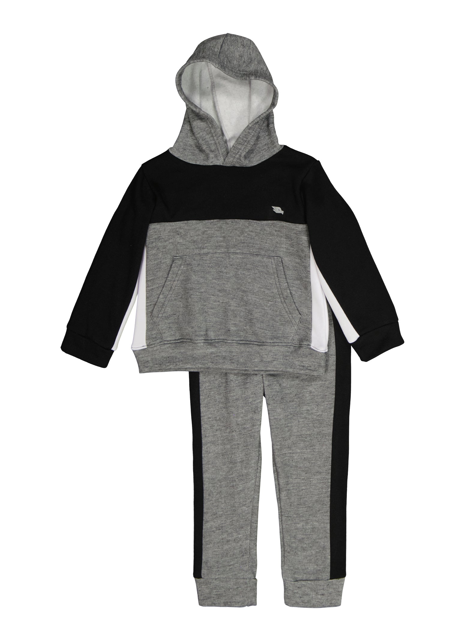 Little Boys Color Block Pullover Hoodie and Joggers, Grey, Size 4