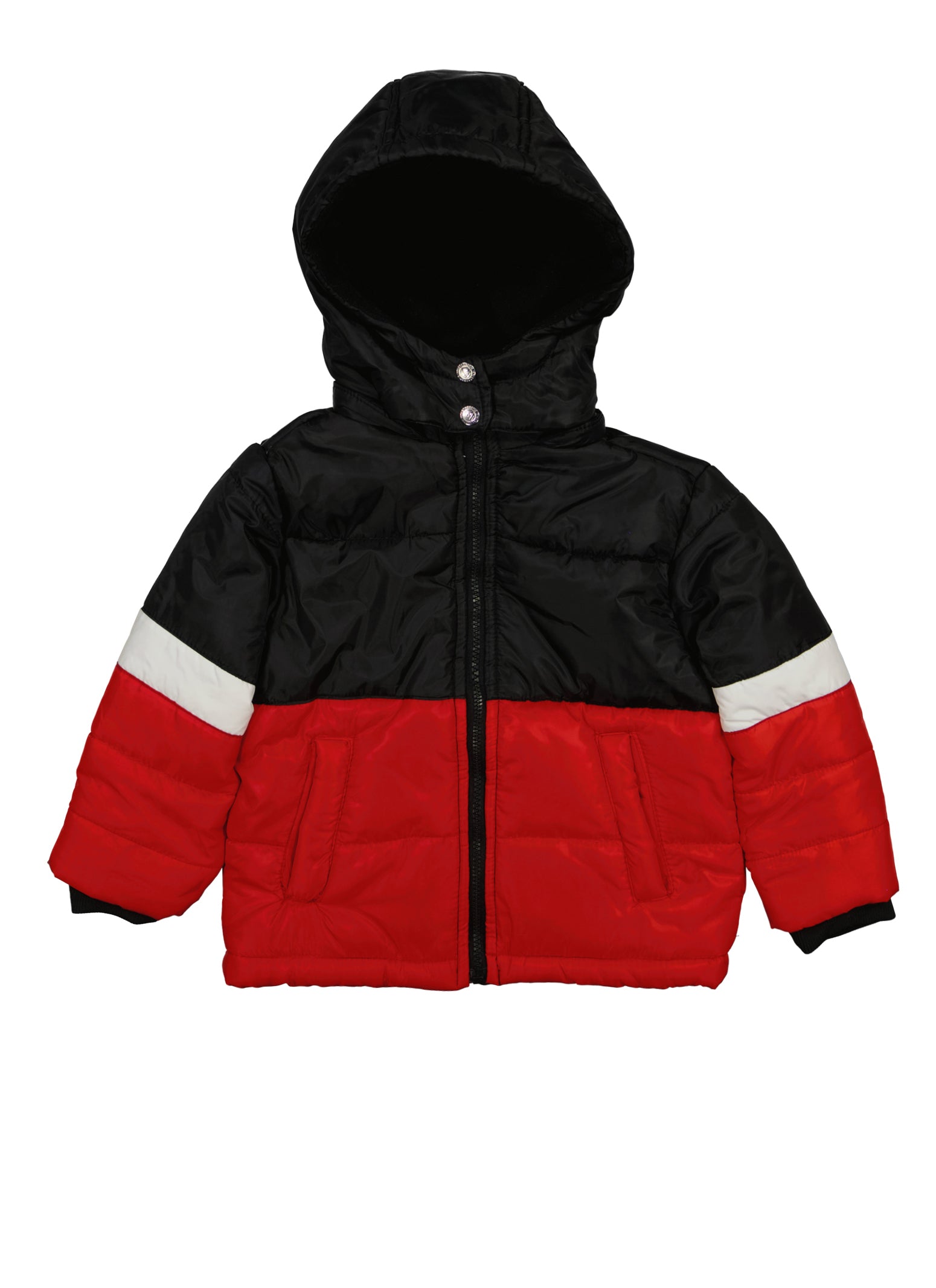 Little Boys Color Blocked Zip Front Puffer Jacket, Multi, Size 4