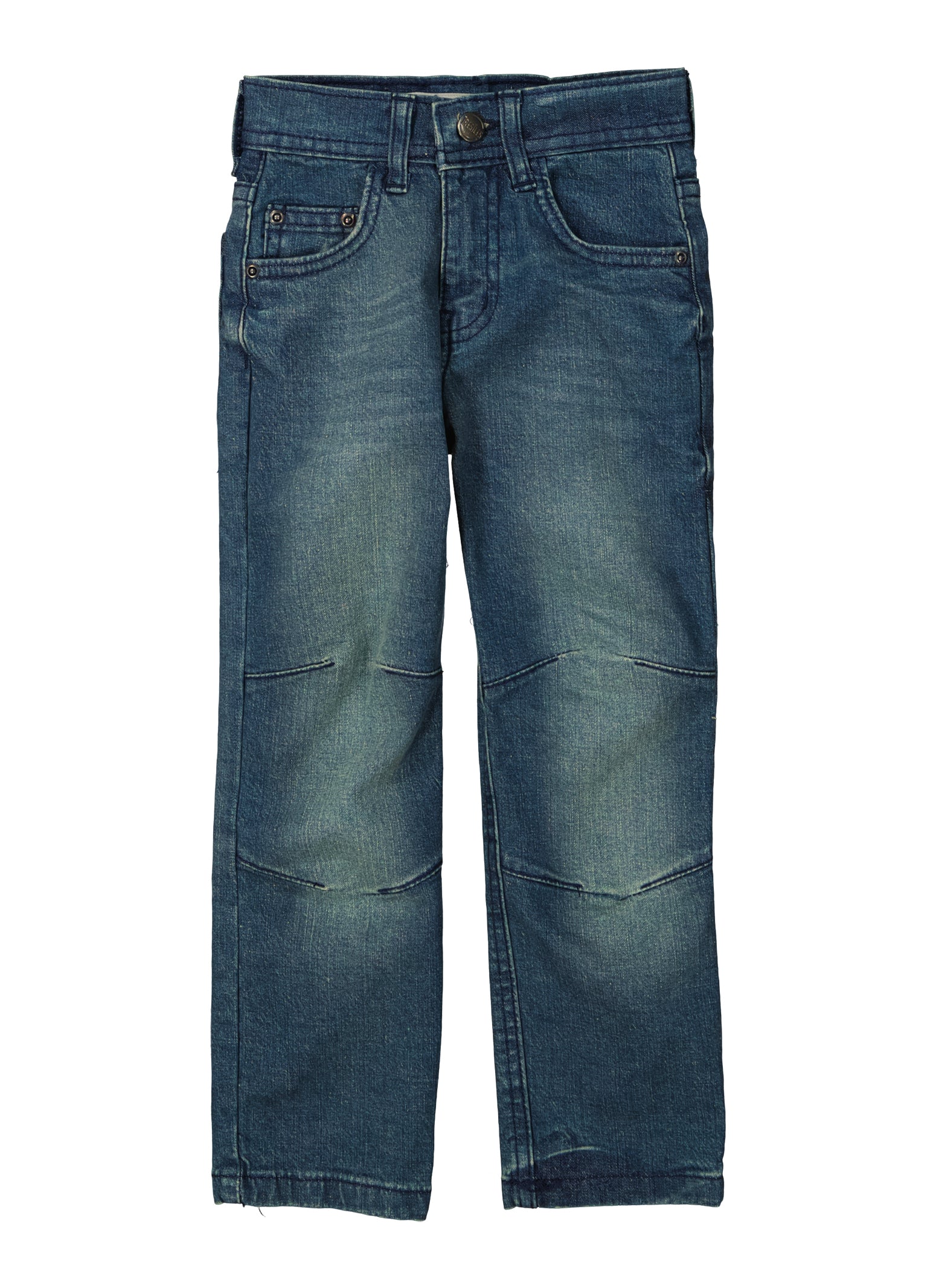 Little Boys Whiskered Moto Detail Jeans, Blue, Size 4